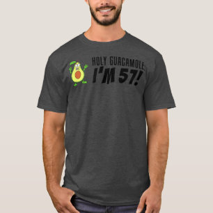 Holy Guacamole Im 57 Cartoon Avocado Veggie Pun 57 T-Shirt
