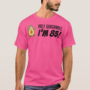 Holy Guacamole I'm 85 Cartoon Avocado Veggie Pun 8 T-Shirt