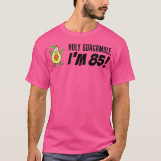 Holy Guacamole I'm 85 Cartoon Avocado Veggie Pun 8 T-Shirt