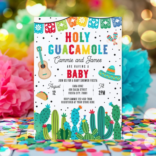 Holy Guacamole Mexican Fiesta Baby Shower Invitation (Creator Uploaded)