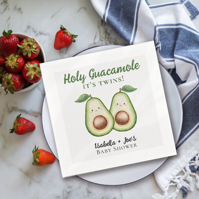 Holy Guacamole Twins Funny Baby Shower Napkin (Creator Uploaded)