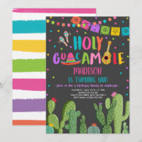 Holy Guacamole Uno 1st Birthday Cactus Fiesta Invi