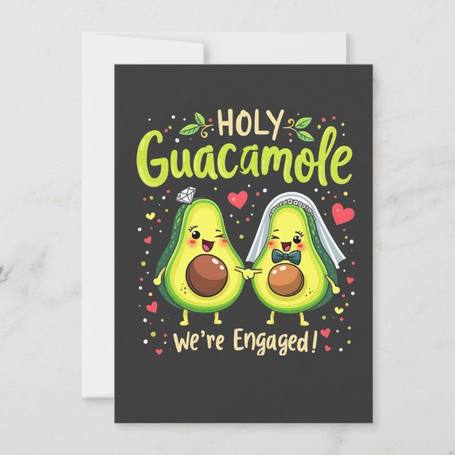 Holy Guacamole We're Engaged Couples Bride Invitation (Front)