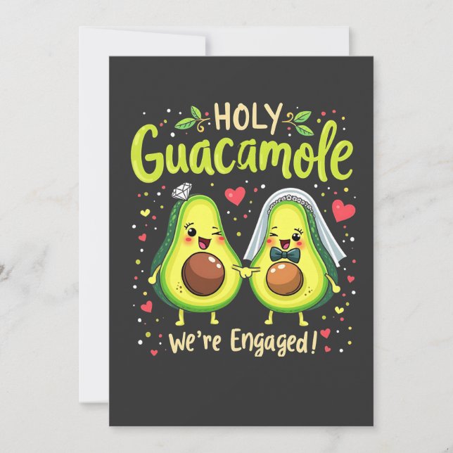 Holy Guacamole We're Engaged Couples Bride Save The Date (Front)
