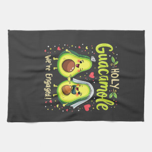 Holy Guacamole We're Engaged Couples Bride Tea Towel