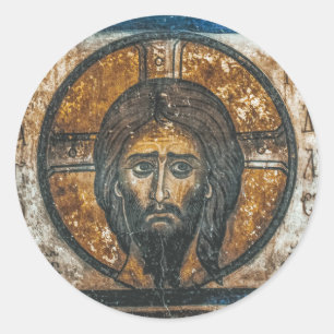Holy Handkerchief Jesus Christ Orthodox Icon       Classic Round Sticker