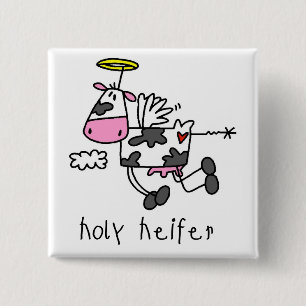 Holy Heifer Tshirts and Gifts 15 Cm Square Badge