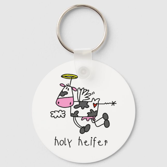Holy Heifer Tshirts and Gifts Key Ring (Front)