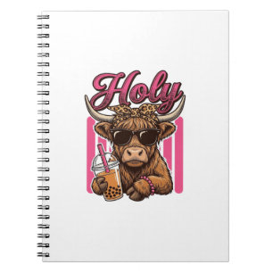 Holy Highland Cow Vintage Boba Tea Shirt Design_1 Notebook
