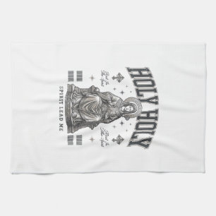 Holy Holy Vintage Engraving Religious Shirt Design Tea Towel