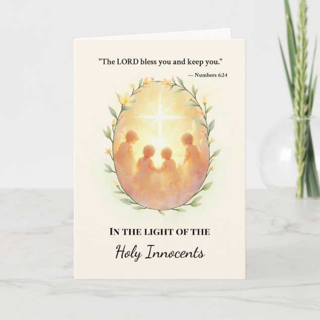 Holy Innocents God's Peace and Blessings Scripture Card (Front)