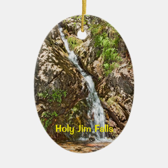 Holy Jim Falls, Southern California Waterfall, Ceramic Tree Decoration (Front)