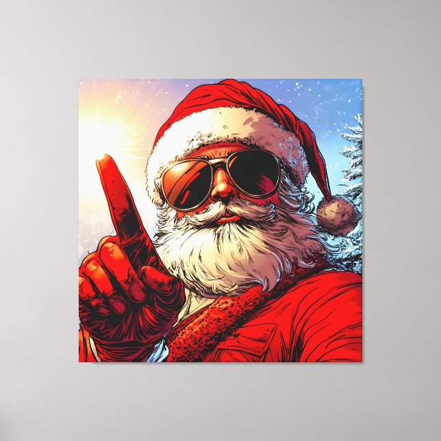 Holy Jolly Santa Divine Glow Canvas Print (Front)