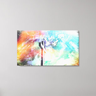 Holy Land Cross Grunge Art Wrapped Canvas