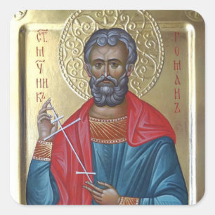 Holy Martyr Romanus Orthodox Christian Icon Square Sticker