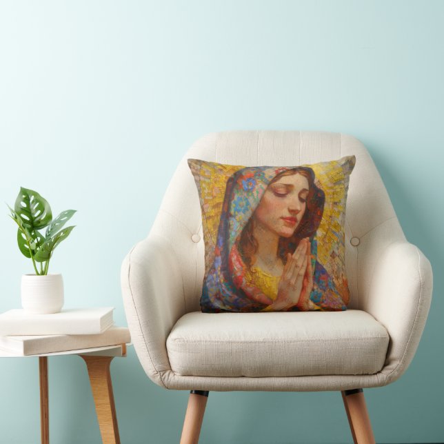 Holy Mary Prayer Impressionism Cushion (Chair)