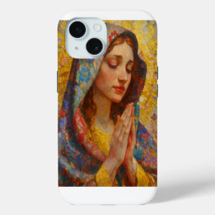Holy Mary Prayer Impressionism iPhone 15 Case