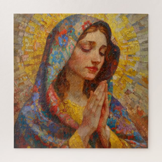 Holy Mary Prayer Impressionism Jigsaw Puzzle (Vertical)
