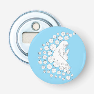 Holy Mary with roses - black and white - Bottle Opener