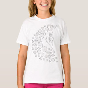Holy Mary with roses - black and white - T-Shirt