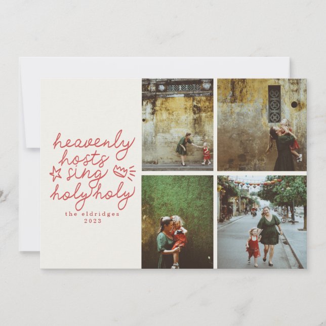 Holy Modern Religious Christmas Photo Card (Front)