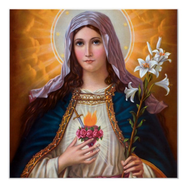 Holy mother Mary Immaculate Heart,Catholic faith, Poster (Front)