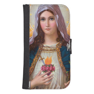 Holy Mother Mary Immaculate heart,St Mary,Catholic Samsung S4 Wallet Case