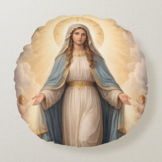 Holy Mother of God Divine Love & Protection´11 Round Cushion