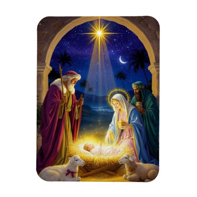 Holy Nativity Christmas Magnet (Vertical)