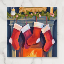 Holy Night | Christmas Stockings Watercolor