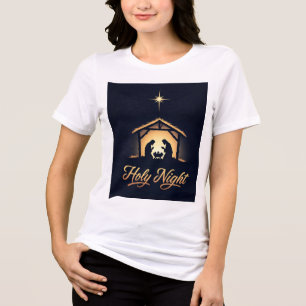 "Holy Night Christmas Women’s T-Shirt – Elegant Ho Tri-Blend Shirt