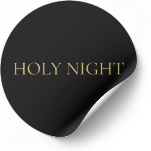 HOLY NIGHT Minimalist Christian Christmas Classic Round Sticker