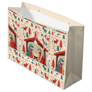 Holy Night Nativity Christmas Gift Bag