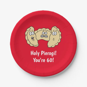 Holy Pierogi You're 60 Polish Paper Plate