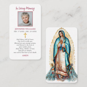 Holy Prayer Card Our Lady of Guadalupe Virgin Art