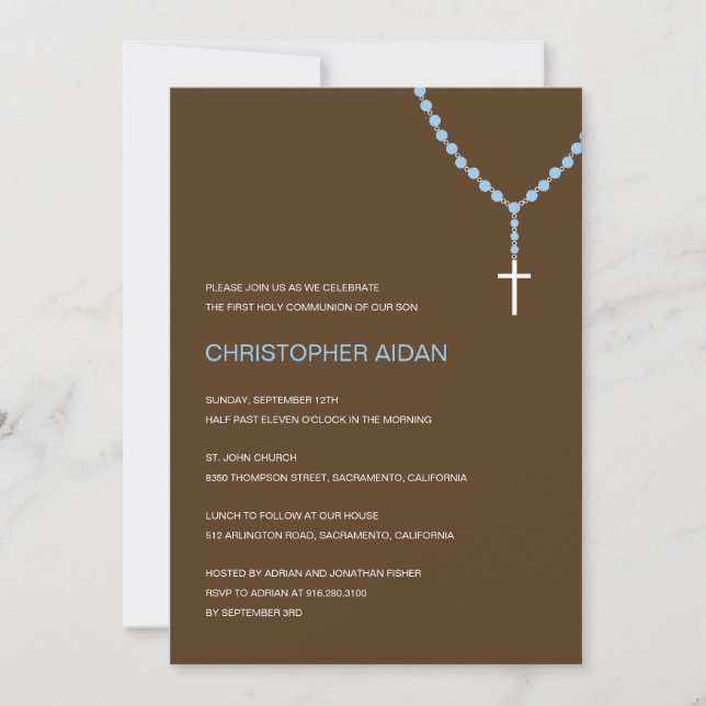 Holy Rosary Baptism /First Communion Invitation (Front)