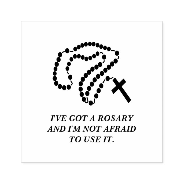 HOLY ROSARY BEADS  VIRGIN MARY RUBBER STAMP (Imprint)
