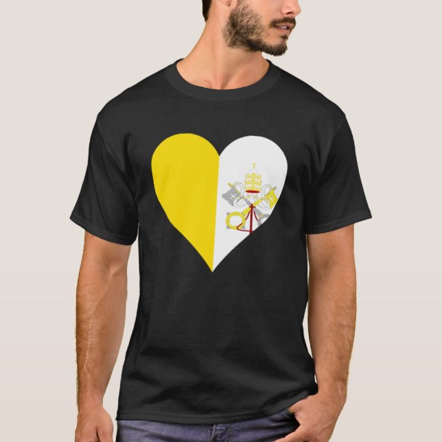 Holy See Flag Heart Holy See Gifts Love Holy See P T-Shirt (Front)
