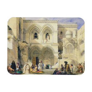 Holy Sepulchre, in Jerusalem (colour litho) Magnet