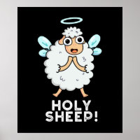 Holy Sheep Funny Animal Pun Dark BG