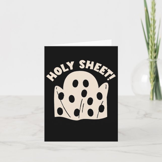 Holy Sheet Funny Halloween Ghost Holy Sheet  Card (Front)