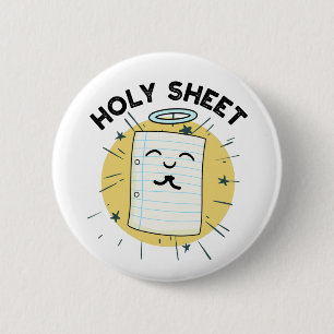 Holy Sheet Funny Halo Paper Pun 6 Cm Round Badge