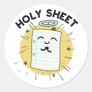 Holy Sheet Funny Halo Paper Pun Classic Round Sticker