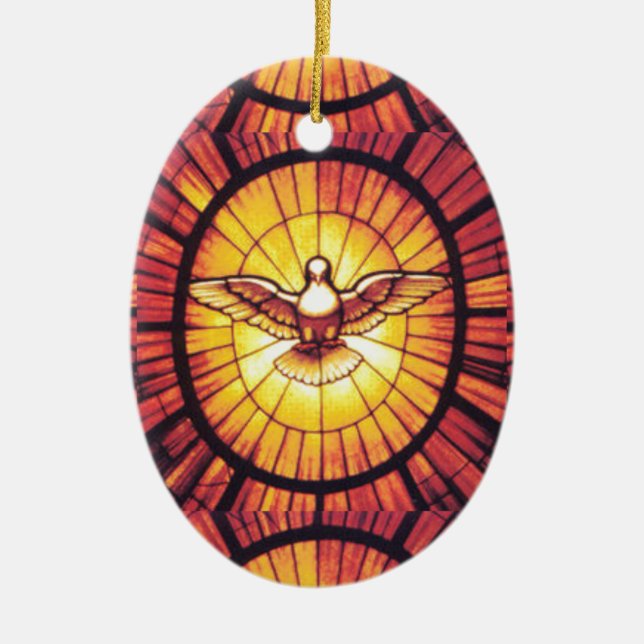 HOLY SPIRIT CERAMIC TREE DECORATION (Front)