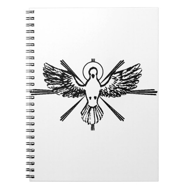 Holy Spirit Dove Religious Confirmation and Peace  Notebook (Front)