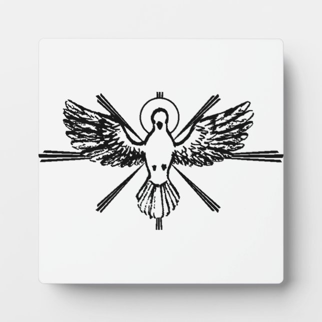 Holy Spirit Dove Religious Confirmation and Peace  Plaque (Front)