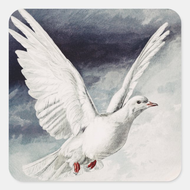 Holy Spirit Dove Religious Confirmation and Peace  Square Sticker (Front)