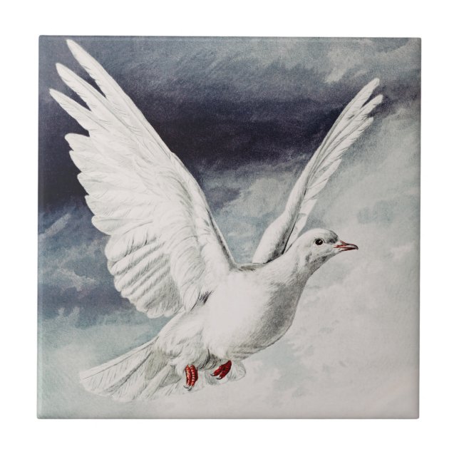 Holy Spirit Dove Religious Confirmation and Peace  Tile (Front)