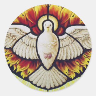 Holy Spirit dove stained glass Classic Round Sticker