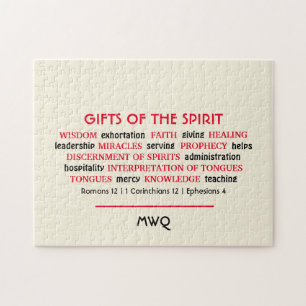 HOLY SPIRIT GIFTS   Monogram   Christian Jigsaw Puzzle